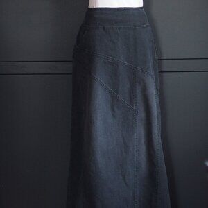 Style 7 | Vintage Denim Charcoal/Black Maxi Skirt